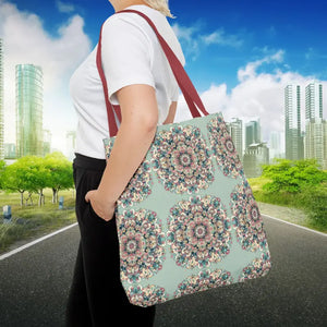 Stylish Mandala Tote Bag with Sturdy Black Cotton Handles - Dipaliz - 18’’ × / Red - Bags