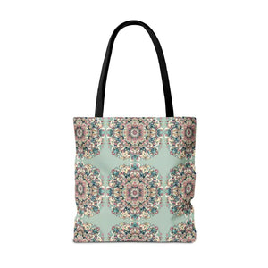 Stylish Mandala Tote Bag with Sturdy Black Cotton Handles - Dipaliz - Bags