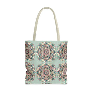 Stylish Mandala Tote Bag with Sturdy Black Cotton Handles - Dipaliz - 18’’ × / Beige - Bags