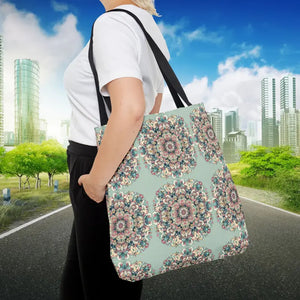Stylish Mandala Tote Bag with Sturdy Black Cotton Handles - Dipaliz - Bags