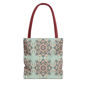Stylish Mandala Tote Bag with Sturdy Black Cotton Handles - Dipaliz - 13’’ × / Red - Bags