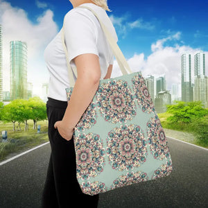 Stylish Mandala Tote Bag with Sturdy Black Cotton Handles - Dipaliz - Bags