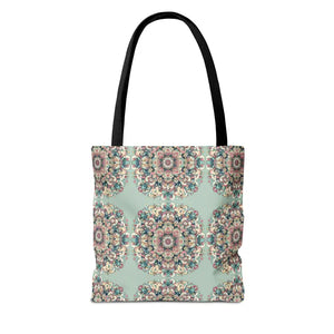 Stylish Mandala Tote Bag with Sturdy Black Cotton Handles - Dipaliz - Bags