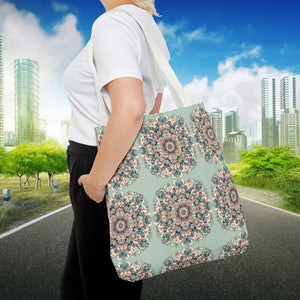 Stylish Mandala Tote Bag with Sturdy Black Cotton Handles - Dipaliz - Bags