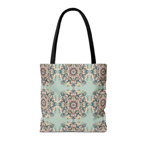 Stylish Mandala Tote Bag with Sturdy Black Cotton Handles - Dipaliz - Bags