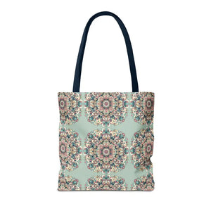 Stylish Mandala Tote Bag with Sturdy Black Cotton Handles - Dipaliz - Bags