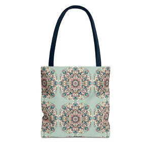 Stylish Mandala Tote Bag with Sturdy Black Cotton Handles - Dipaliz - 13’’ × / Navy - Bags