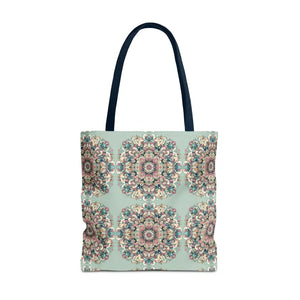Stylish Mandala Tote Bag with Sturdy Black Cotton Handles - Dipaliz - 18’’ × / Navy - Bags