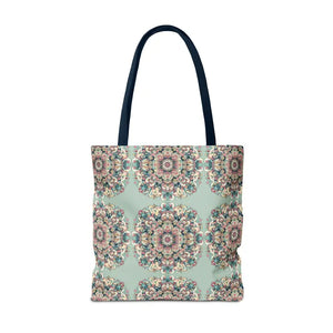 Stylish Mandala Tote Bag with Sturdy Black Cotton Handles - Dipaliz - Bags