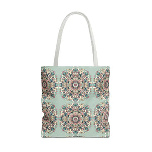 Stylish Mandala Tote Bag with Sturdy Black Cotton Handles - Dipaliz - 18’’ × / White - Bags