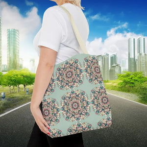 Stylish Mandala Tote Bag with Sturdy Black Cotton Handles - Dipaliz - Bags
