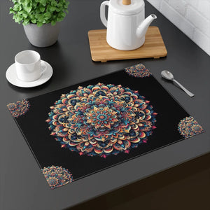 Vibrant Mandala Pattern Placemat – Cotton Decor - Dipaliz - Placemats