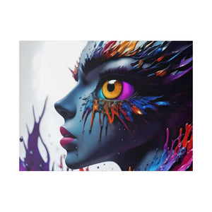 Paint Splash Woman’s Face Matte Canvas Modern Wall Art - Dipaliz - 32’’ x 24’’ (horizontal) / 0.75’’ - Posters Prints &