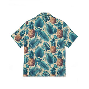 Tropical Hawaiian Camp Shirt - Vibrant Mens Palm Leaf Print - Dipaliz - Shirts