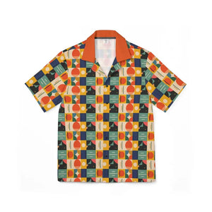 Button Shirt - Men’s Hawaiian Camp Vibrant All-over Print - Dipaliz
