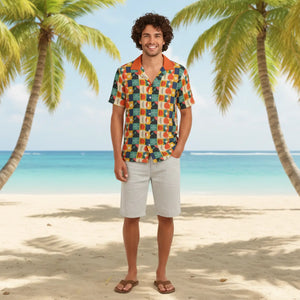 Vibrant Men’s Hawaiian Camp Shirt - Retro Summer Print - Dipaliz - Shirts - Xs