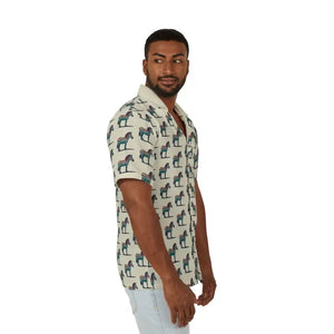 Hawaiian Camp Shirt Linen Texture Bold Island Style - Dipaliz - Shirts