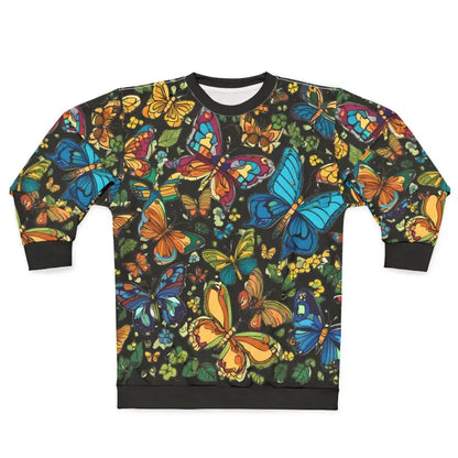 Multi Colored Butterflies Crewneck Sweatshirt: Vibrant & Cozy - All Over Prints