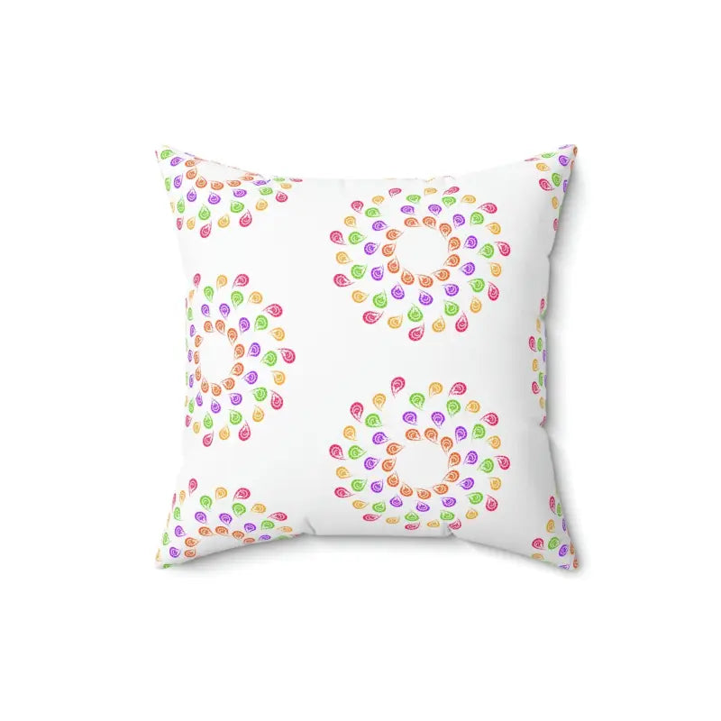 Bold and Cozy: Colorful Geometric Polyester Square Pillow - 16’’ × Home Decor