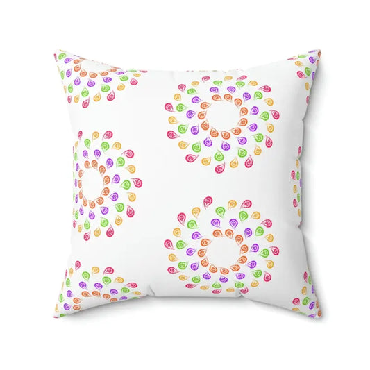 Bold and Cozy: Colorful Geometric Polyester Square Pillow - 20’’ × Home Decor