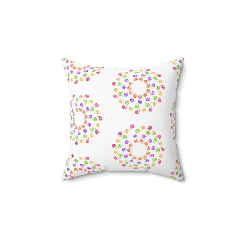 Bold and Cozy: Colorful Geometric Polyester Square Pillow - 14’’ × Home Decor