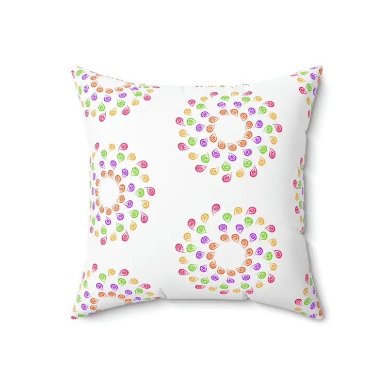 Bold and Cozy: Colorful Geometric Polyester Square Pillow - 18’’ × Home Decor