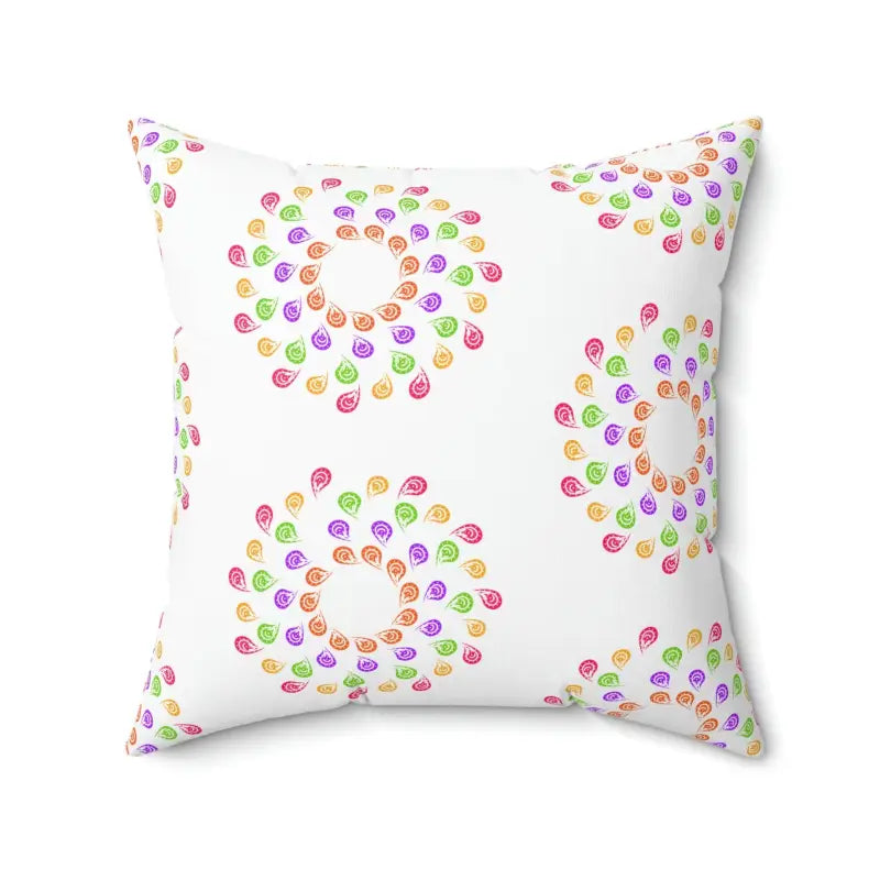 Bold and Cozy: Colorful Geometric Polyester Square Pillow - Home Decor