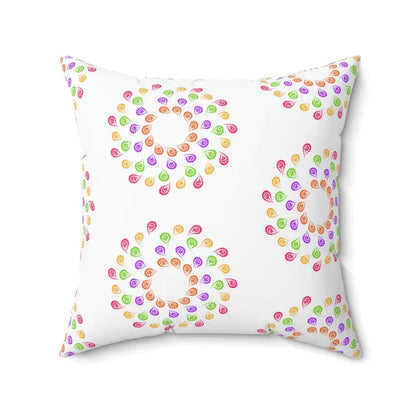 Bold and Cozy: Colorful Geometric Polyester Square Pillow - Home Decor