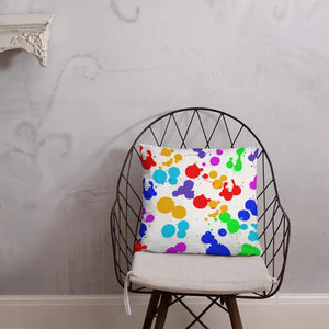 Paint Splats Accent Pillow - Washable Cover Concealed Zipper - Dipaliz - 18″×18″ - Throw Pillows