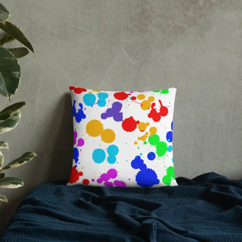 Vibrant Paint Splats Pillow with Washable Cover! - Home Decor