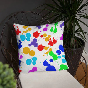 Paint Splats Accent Pillow - Washable Cover Concealed Zipper - Dipaliz - Throw Pillows