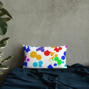 Paint Splats Accent Pillow - Washable Cover Concealed Zipper - Dipaliz - Throw Pillows