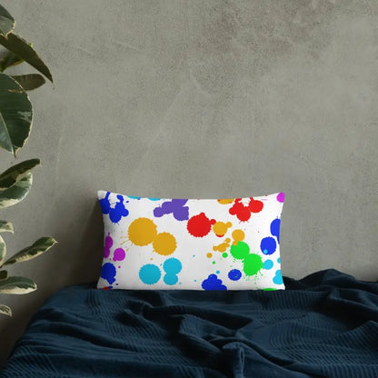 Vibrant Paint Splats Pillow with Washable Cover! - Home Decor