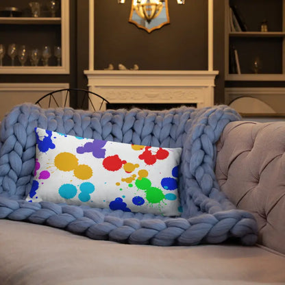 Vibrant Paint Splats Pillow with Washable Cover! - Home Decor