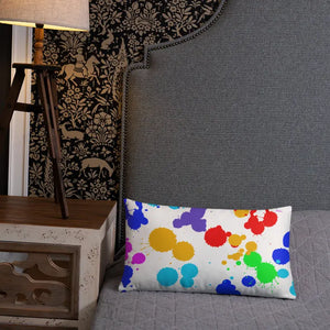 Paint Splats Accent Pillow - Washable Cover Concealed Zipper - Dipaliz - Throw Pillows