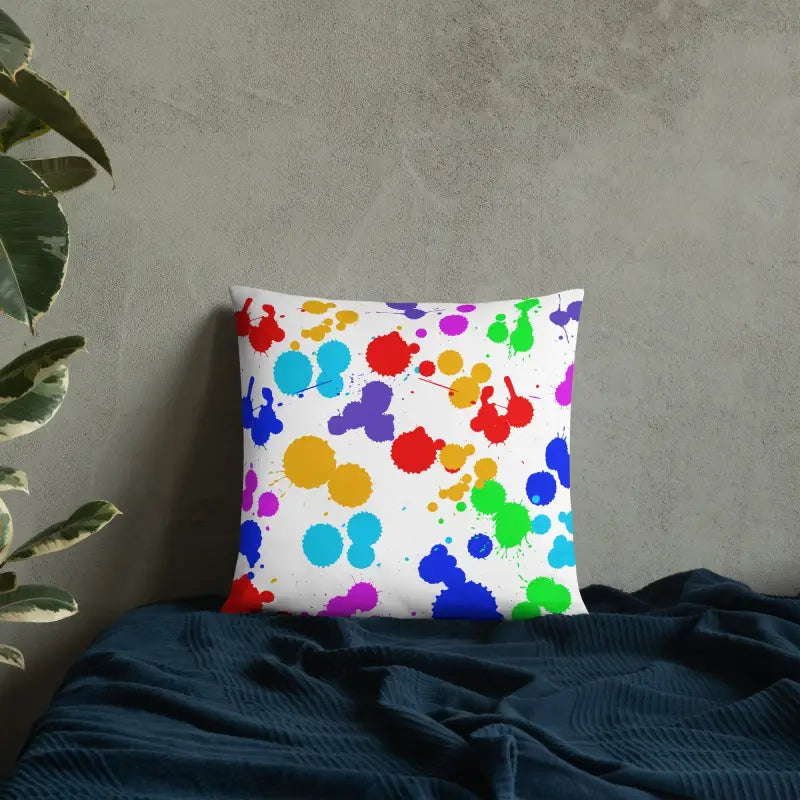 Vibrant Paint Splats Pillow with Washable Cover! - Home Decor