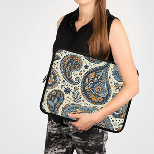 Vibrant Paisley Laptop Sleeve Stylish Protection - Dipaliz - Black / 17’’ - Bags