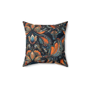 Vibrant Paisley Pattern Spun Polyester Square Pillow - Dipaliz - 14’’ × - Throw Pillows