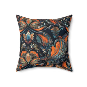 Vibrant Paisley Pattern Spun Polyester Square Pillow - Dipaliz - 18’’ × - Throw Pillows