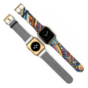 Watch Band - Vibrant Pattern Faux Leather Style - Dipaliz - Bands