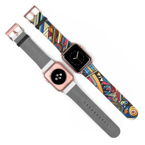 Watch Band - Vibrant Pattern Faux Leather Style - Dipaliz - Bands