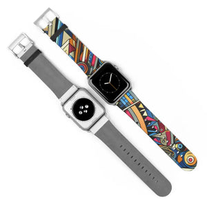 Watch Band - Vibrant Pattern Faux Leather Style - Dipaliz - Bands