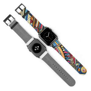 Watch Band - Vibrant Pattern Faux Leather Style - Dipaliz - Bands