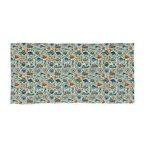 Vibrant Patterned Beach Towel - Colorful Fish Design - Dipaliz - 30’’ × 60’’ - Towels
