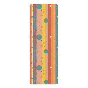 Vibrant Rubber Yoga Mat Oasis Anti-slip Backing - Dipaliz - 24” x 70” - & Pilates Mats