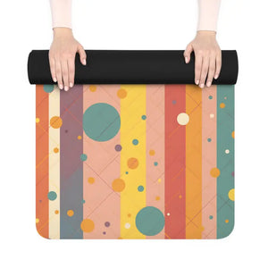 Vibrant Rubber Yoga Mat Oasis Anti-slip Backing - Dipaliz - 24” x 70” - & Pilates Mats