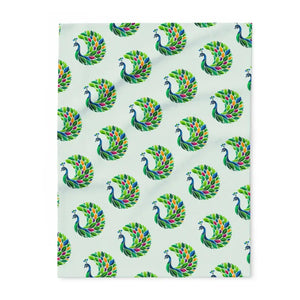 Vibrant Arctic Fleece Blanket - Lively Tropical Peacock - Dipaliz - 30’’ × 40’’ - Blankets