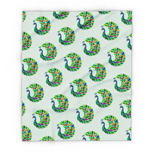 Vibrant Arctic Fleece Blanket - Lively Tropical Peacock - Dipaliz - 50’’ × 60’’ - Blankets