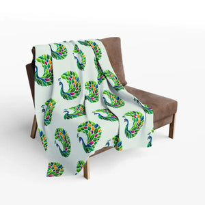 Vibrant Arctic Fleece Blanket - Lively Tropical Peacock - Dipaliz - Blankets