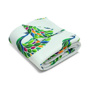 Vibrant Arctic Fleece Blanket - Lively Tropical Peacock - Dipaliz - Blankets